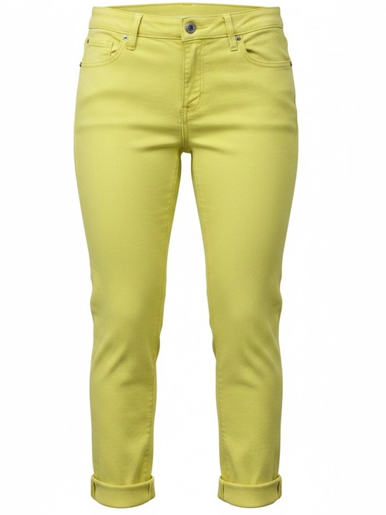 Democracy Denim - Democracy Women’s Lime Yellow High Rise Cropped Cuffed Jeans Size 2